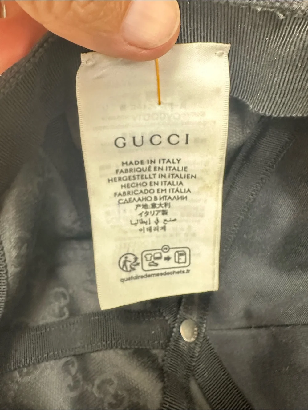 Gucci Black Baseball Cap with Red & Green Center Stripe